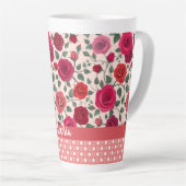 Sweet Dusty Pink Roses gepersonaliseerd Latte Mok (Rechterhoek)