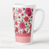 Sweet Dusty Pink Roses gepersonaliseerd Latte Mok (Rechts)