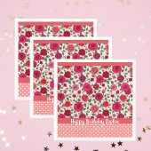 Sweet Dusty Pink Roses Personalized Napkins Servet