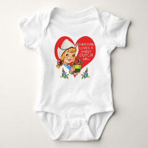 Sweet Dutch Girl Tulips Meisje & Heart Romper