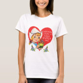 Sweet Dutch Girl  Tulips Meisje & Heart T-shirt (Voorkant)
