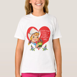 Sweet Dutch Girl  Tulips Meisje & Heart T-shirt