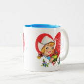 Sweet Dutch Girl Tulips Meisje & Heart Tweekleurige Koffiemok (Voorkant rechts)