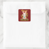 Sweet Easter Bunny – Cute Design - Autocolante Vierkante Sticker (Tas)