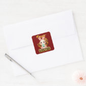 Sweet Easter Bunny – Cute Design - Autocolante Vierkante Sticker (Envelop)