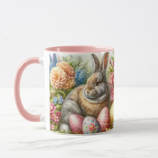 Sweet Easter Bunny Rabbit Coffee Mok (Links)