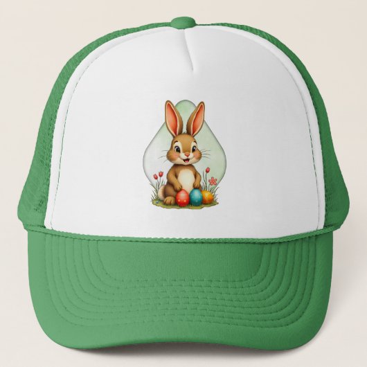 Sweet Easter Bunny – Sitting Cute Bunny - boné Trucker Pet (Voorkant)