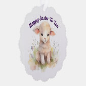 Sweet Easter Lamb Paper Ornament Kaart (Rechts)