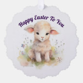Sweet Easter Lamb Paper Ornament Kaart (Voorkant)
