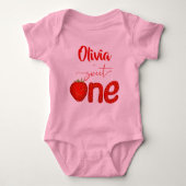 Sweet een aardbei verjaardagsfeestje gedrukt romper (Voorkant)