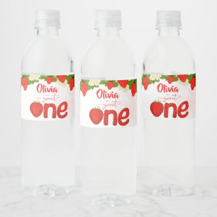 Sweet een aardbei verjaardagsfeestje gedrukt waterfles etiket