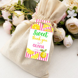 Sweet een roze limonade verjaardagsfeestje cadeaulabel