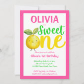 Sweet een roze limonade verjaardagsfeestje kaart (Voorkant)