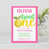 Sweet een roze limonade verjaardagsfeestje kaart (Staand voorkant)