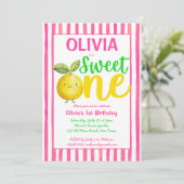 Sweet een roze limonade verjaardagsfeestje kaart (Staand voorkant)