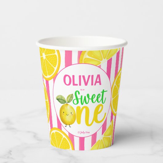 Sweet een roze limonade verjaardagsfeestje papieren bekers (Achterkant)