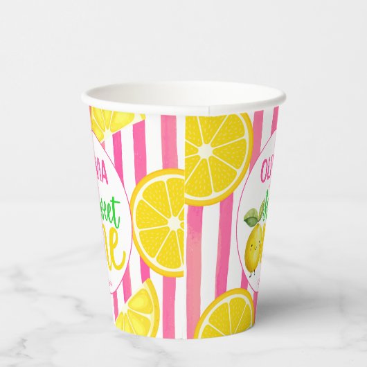 Sweet een roze limonade verjaardagsfeestje papieren bekers (Rechts)