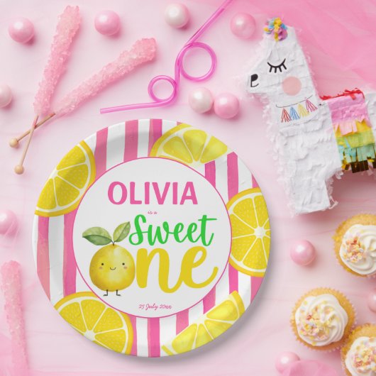 Sweet een roze limonade verjaardagsfeestje papieren bordje (Feest)