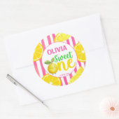 Sweet een roze limonade verjaardagsfeestje ronde sticker (Envelop)