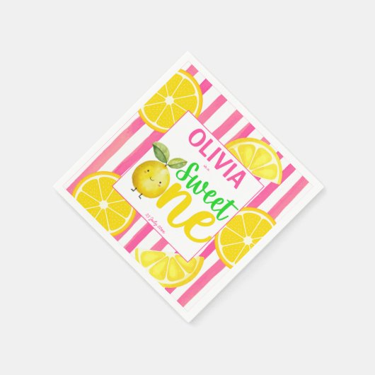 Sweet een roze limonade verjaardagsfeestje servet (Hoek)