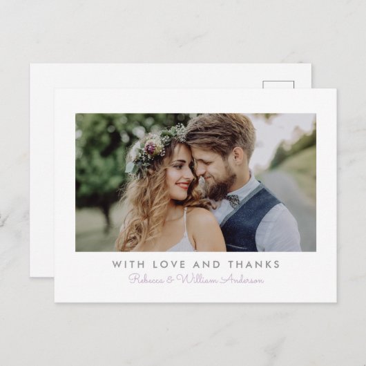 Sweet eenvoud bruiloft foto dank u Briefkaart (Voorkant / Achterkant)