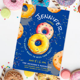 Sweet Eight | 8e Donut Kleurrijke Spikkels Blauw Kaart
