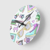 Sweet Eighties Colour Book Doodle Design Ronde Klok (Hoek)