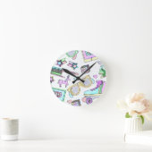 Sweet Eighties Colour Book Doodle Design Ronde Klok (Huis)