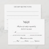Sweet Elegance RSVP Choice Card (Voorkant / Achterkant)
