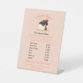 Sweet & Elegant Aangepast Dessert Menu Reclamebord Met Voetstuk (Voorkant)