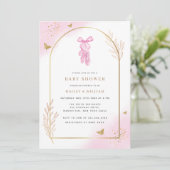 Sweet Elegant Arch Ballerina Baby shower Kaart (Staand voorkant)