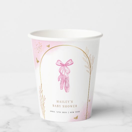 Sweet Elegant Arch Ballerina Shoes Baby shower Papieren Bekers (Voorkant)