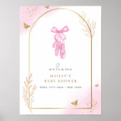 Sweet Elegant Arch Ballerina Welkom Baby shower Poster (Voorkant)