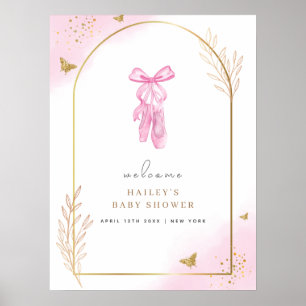 Sweet Elegant Arch Ballerina Welkom Baby shower Poster
