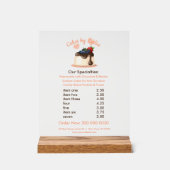 Sweet & Elegant Custom Dessert Menu Acryl Bord (Voorkant)