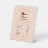 Sweet & Elegant Custom Dessert Menu Reclamebord Met Voetstuk (Voorkant)