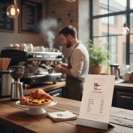 Sweet & Elegant Custom Dessert Menu Reclamebord Met Voetstuk