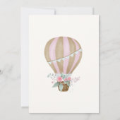 Sweet Elegant Floral Hete Luchtballon Baby shower Bedankkaart (Achterkant)
