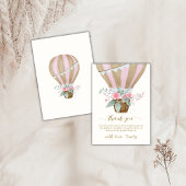 Sweet Elegant Floral Hete Luchtballon Baby shower Bedankkaart