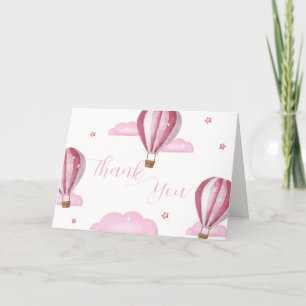 Sweet Elegant Hete Luchtballon Meisje Baby shower Bedankkaart