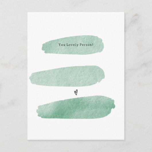 Sweet Elegant Lovely Person Quote Heart Card Briefkaart (Voorkant)