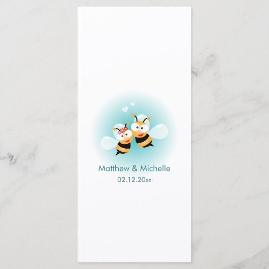 Sweet Elegant Meant to be Cute Wedding Dinner Menu (Achterkant)