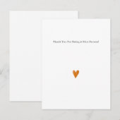 Sweet Elegant Thank You Quote Orange Heart Card Briefkaart (Voorkant / Achterkant)