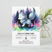 Sweet Elegant Wolf Verjaardag Kaart (Staand voorkant)