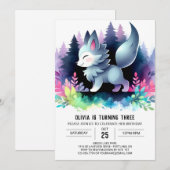 Sweet Elegant Wolf Verjaardag Kaart (Voorkant / Achterkant)