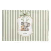 Sweet Elephant and Teddy Bear Hugging Baby Girl  Kussensloop (Achterkant)