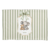 Sweet Elephant and Teddy Bear Hugging Baby Girl  Kussensloop (Voorkant)