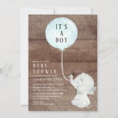 Sweet Elephant Baby Boys Shower Kaart (Voorkant)