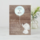 Sweet Elephant Baby Boys Shower Kaart (Staand voorkant)