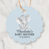 Sweet Elephant Baby shower Favor Gift Label (Achterkant)